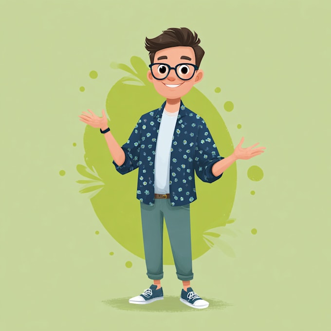 draw vector cartoon portrait of you