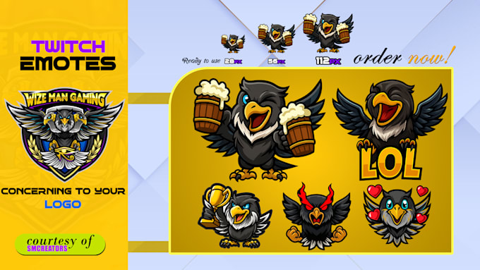Do custom twitch discord emotes according to your logo or character by