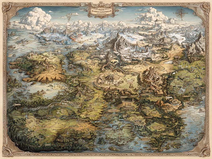 draw a custom map for fantasy, scifi, book or boardgame