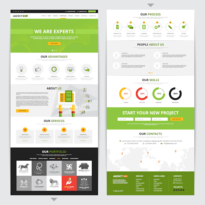 create modern websites using HTML CSS js