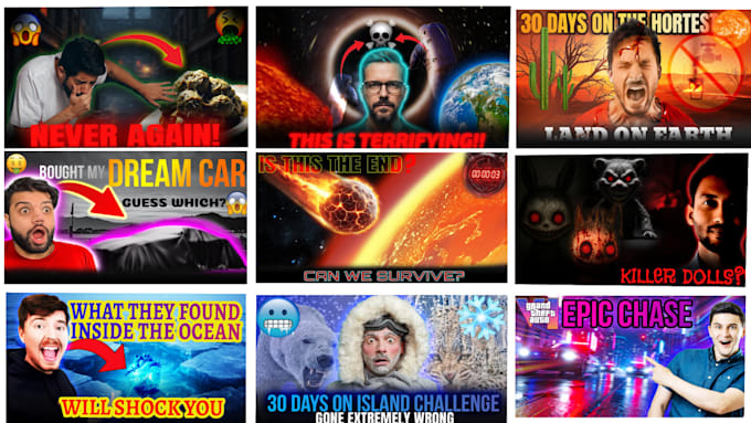 design eye catching ultra detailed yt thumbnails
