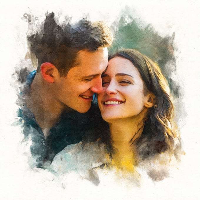 draw custom couple portrait, family portrait watercolor