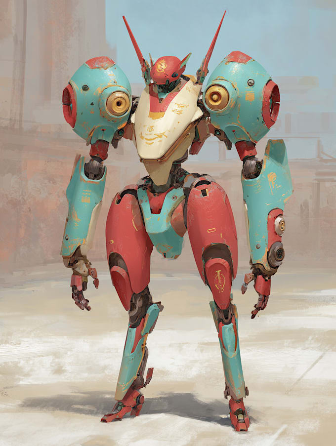 draw a mecha and robot art