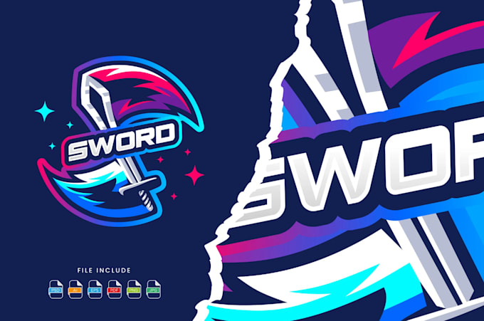 do design a sharp and courageous sword logo for your brand or team