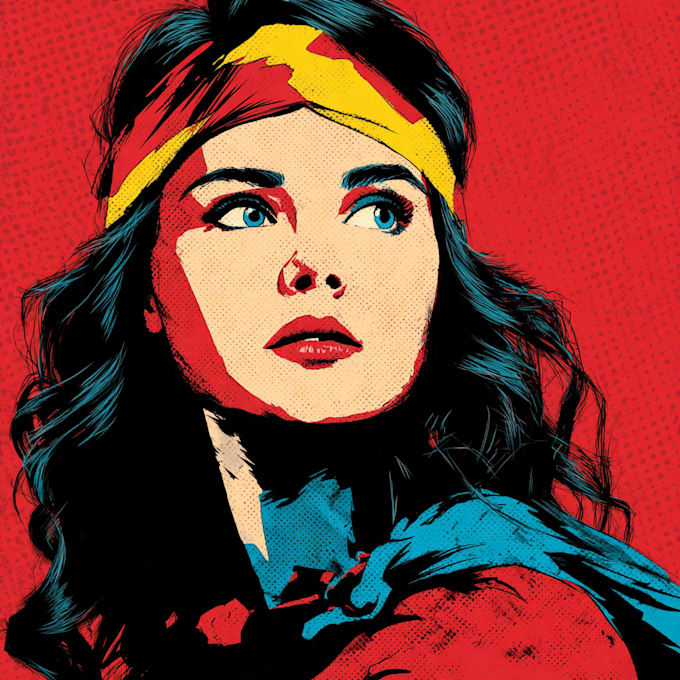 draw a superhero pop art portrait
