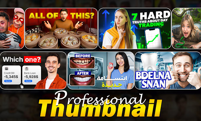 design a premium clickbait youtube thumbnail, fiverr gig