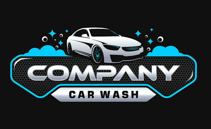 draw auto detailing and car wash logo