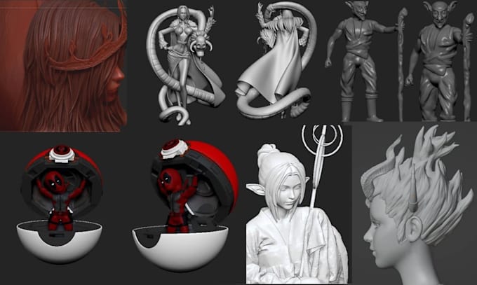 convert 2d to 3d image to 3d model stl character modelling 3d sculpt 3d printing