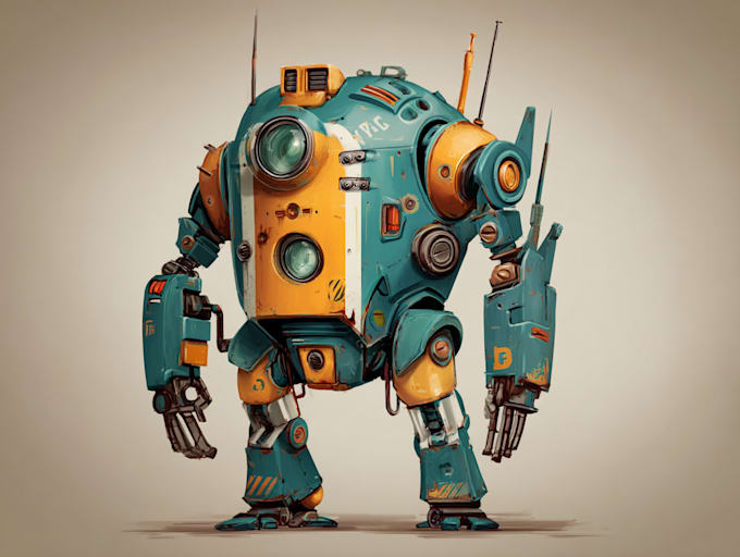 design custom robot, mecha and cartoon character
