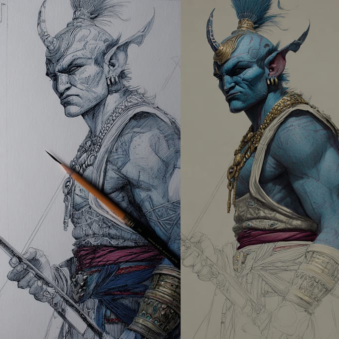 draw a fantasy character for comic book cover