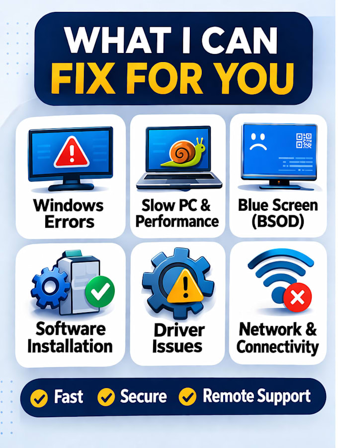 fix windows errors, crashes and slow PC remotely