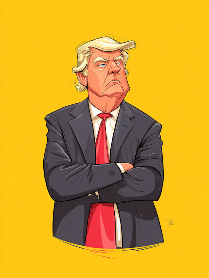 make a digital political cartoon and caricature for for you