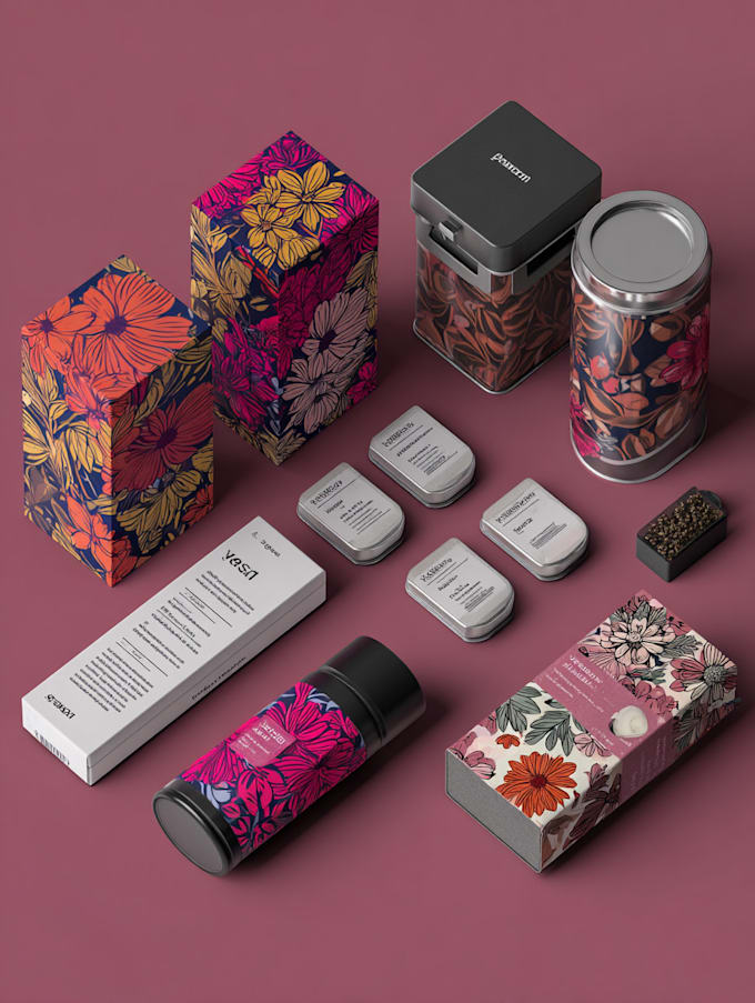 make product packaging, logo, box, label design for perfume