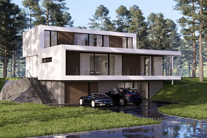 do architectural 3d exterior design and rendering