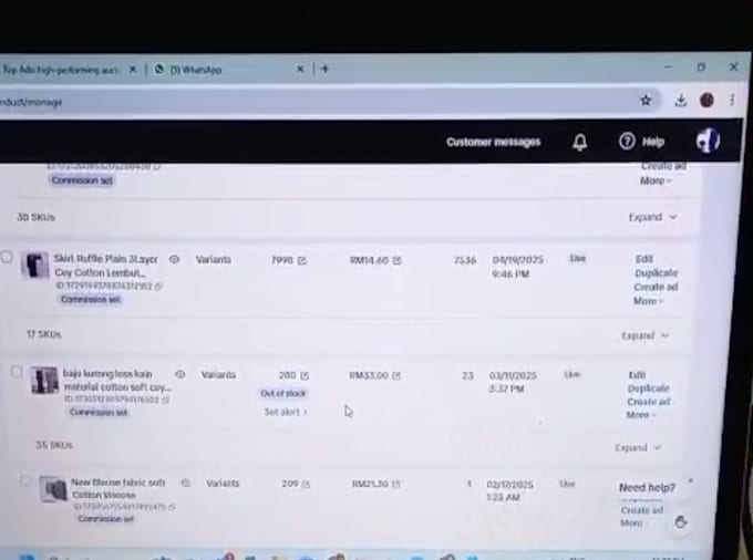 digital marketing management product listing