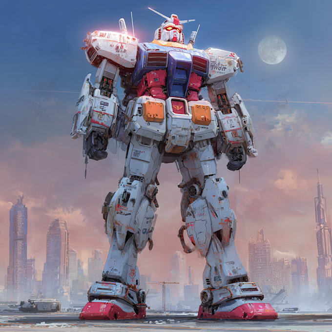 draw illustration and concept mecha, gundam, and robot