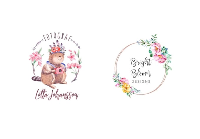 do unique boho, botanical, whimsical, and floral logo design