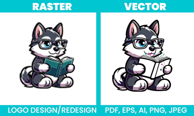 raster to manual vector image tracing, logo redesign high quality