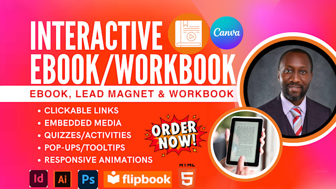 interactive ebook design canva workbook lead magnet fillable pdf form flipbook