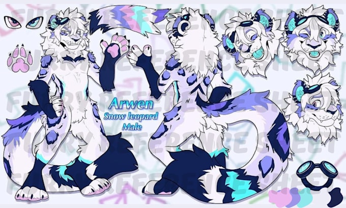 Draw furry character reference sheet furry anthro nsfw ref sheet for oc ...