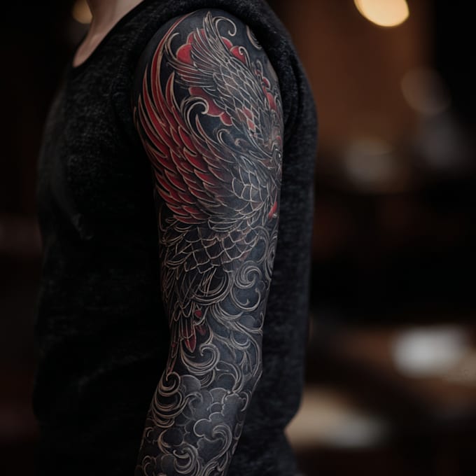 create unique custom tattoo design as an experienced tattoo