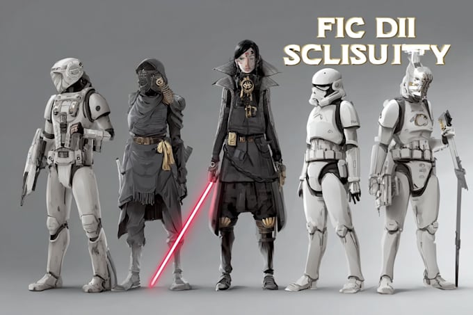 draw sci fi or fantasy concept art illustration characters