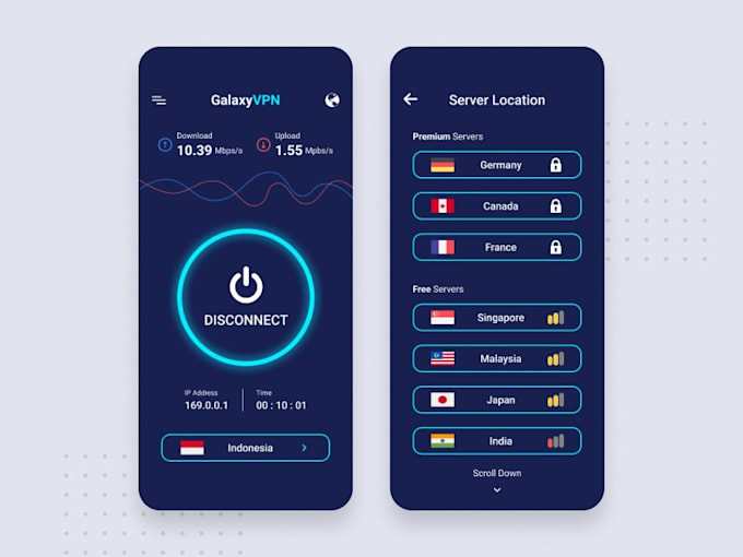 make professional vpn app with admin panel