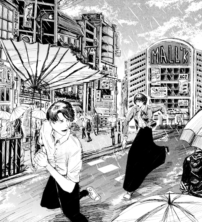 Intense Manga Panel Example Illustrate a manga panel style illustrations by Missmenathan | Fiverr
