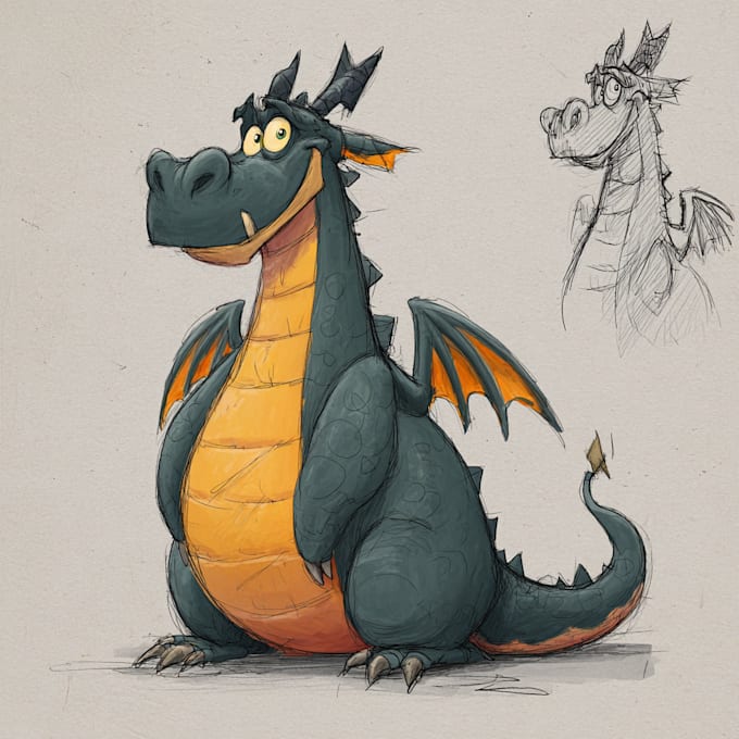 draw cartoon for character, monster, dragon
