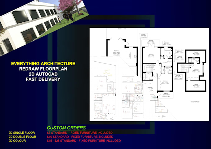 and my team will do your floorplan, sections, elevations