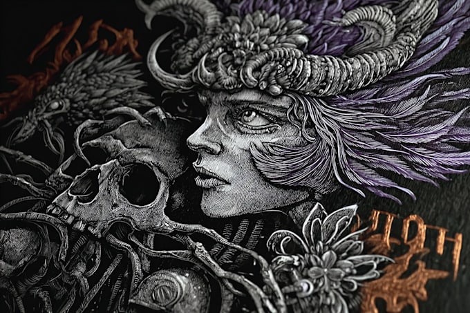 create a dark, horror, underground art illustration