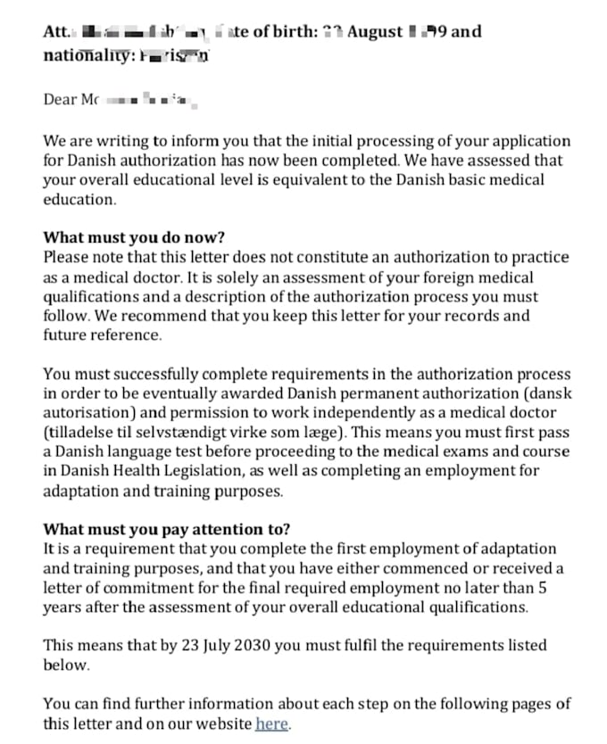 help you get healthcare authorisation visa for denmark