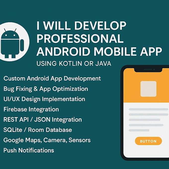 develop professional android mobile app