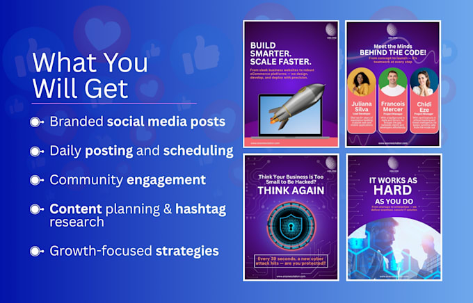 be your monthly social media manager and content creator