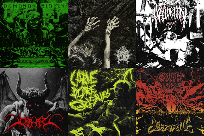 create a death metal style artwork and logo design