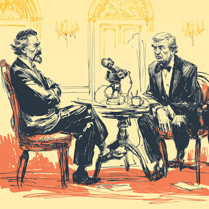 create a political cartoon or editorial illustration