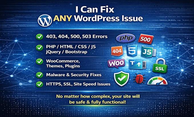 debug, clean, fix hacked wordpress website errors, bugs, issues, malware removal