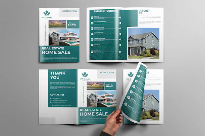 design trifold and bifold brochure design flyer catalog or company profile