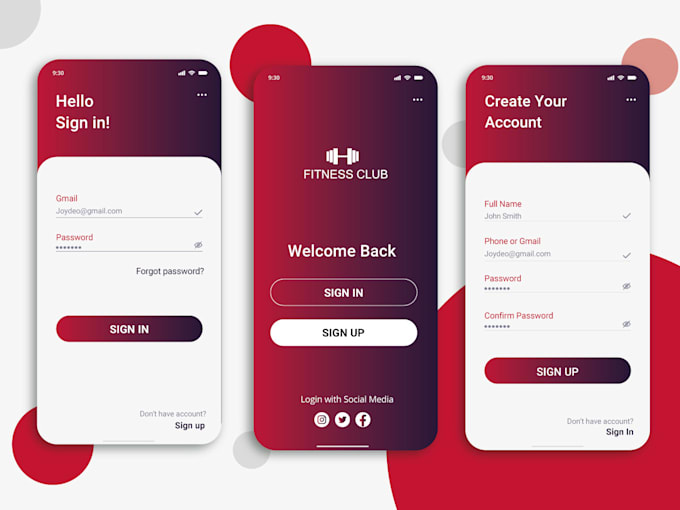 create a flutter app with UI and backend