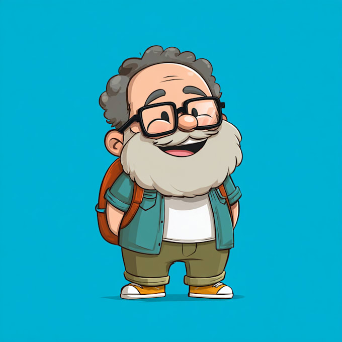 create 2d vector character, cartoon mascot, animal sticker