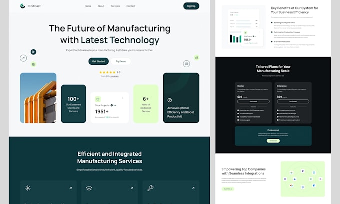 create landing page or homepage using wordpress, wix, webflow, shopify
