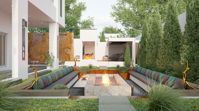 redesign 3d poolside cabana, outdoor swimming pool,lounge, sun deck,patio render