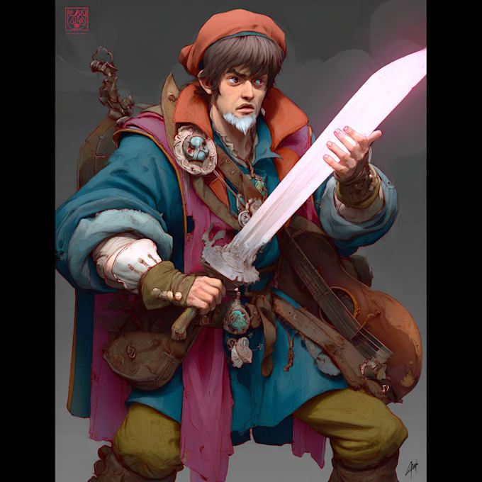 Dibujar cualquier ilustración y arte conceptual de personajes de fantasía