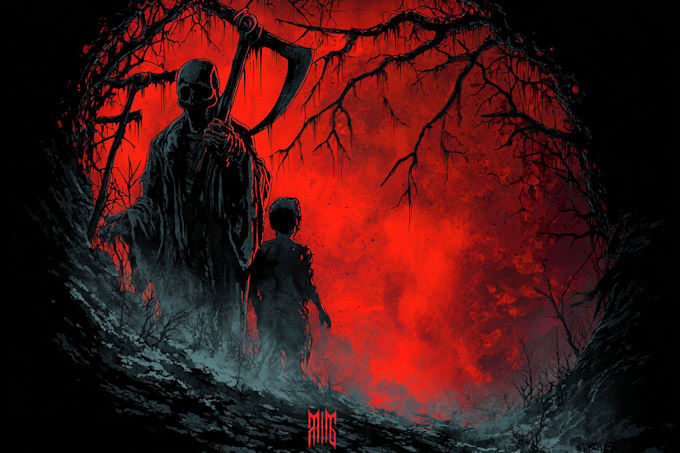 create a dark, horror, underground art illustration