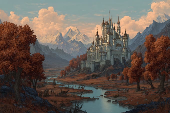 draw a natural landscape and background illustration