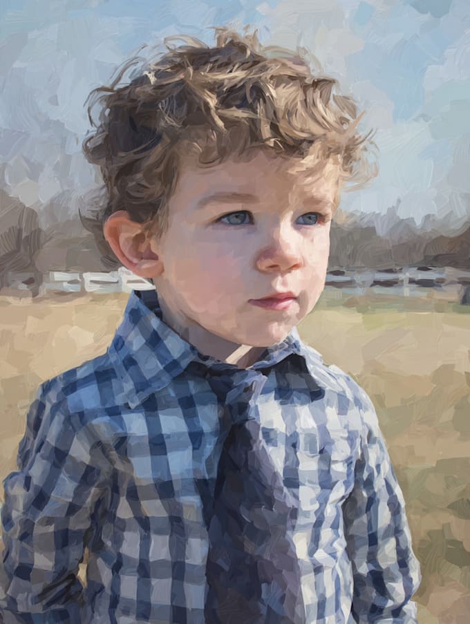 make a stunning digital oil painting portraits
