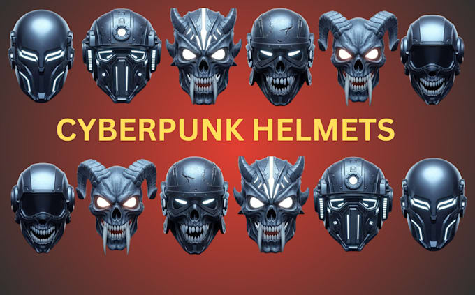 do custom 3d helmet 3d cosplay design futuristic 3d mask 3d cyberpunk helmet