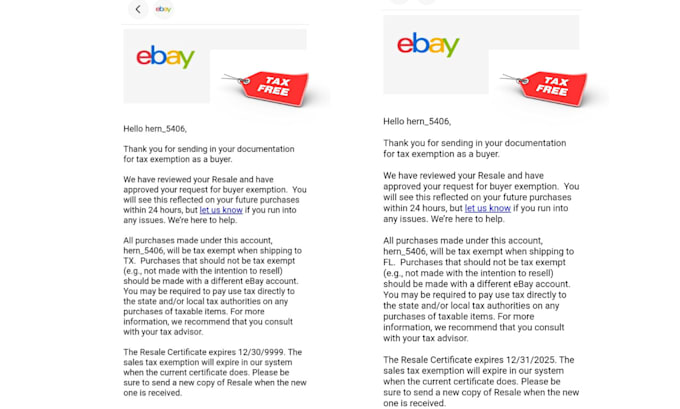 do ebay alibaba tax exempt for all states