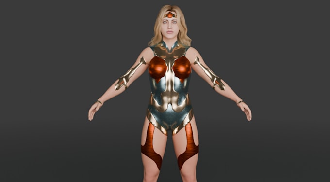 create 3d game character,3d character,3d game asset, sci fi, 3d rigging, warrior