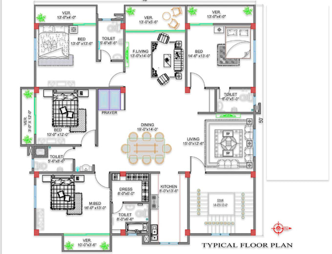 make autocad 2d floor plan dwg,architecture detail elevation blueprint redesign